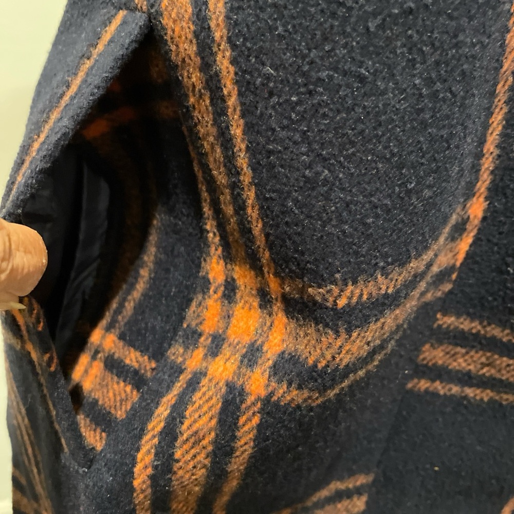TCEC Vest Size S Navy Orange Plaid Tartan Freestyle Boho Hippie Western Layering - Picture 6 of 6
